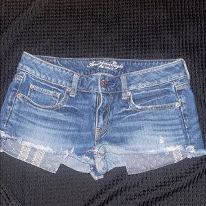American Eagle Outfitters Blue Jean Shorts Distressed Cut-Off Style